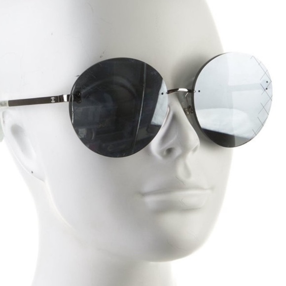 Authentic Chanel Round Blue Lens Sunglasses - Picture 1 of 2